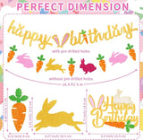 30 Pcs Easter Bunny Happy Birthday Decorations Set Include Rabbit
