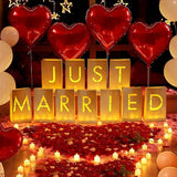 Just Married Luminary Paper Bags with LED Tea Lights Flameless