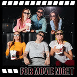 50 Pcs Movie Night Cups 12 oz Disposable Plastic Cups with Straws