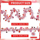 33Feet Valentines Day Tinsel Garland Red Pink Love Heart Garland