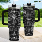 34HD Galaxy Spaceship Tumbler 40oz with Handle and Straw - Sci-Fi Star