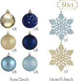 Valery Madelyn Christmas Tree Decorations Ornament Set, 50ct 2 Inches