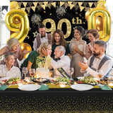 90th Birthday Decorations Men Women with 90th Birthday Banner Black