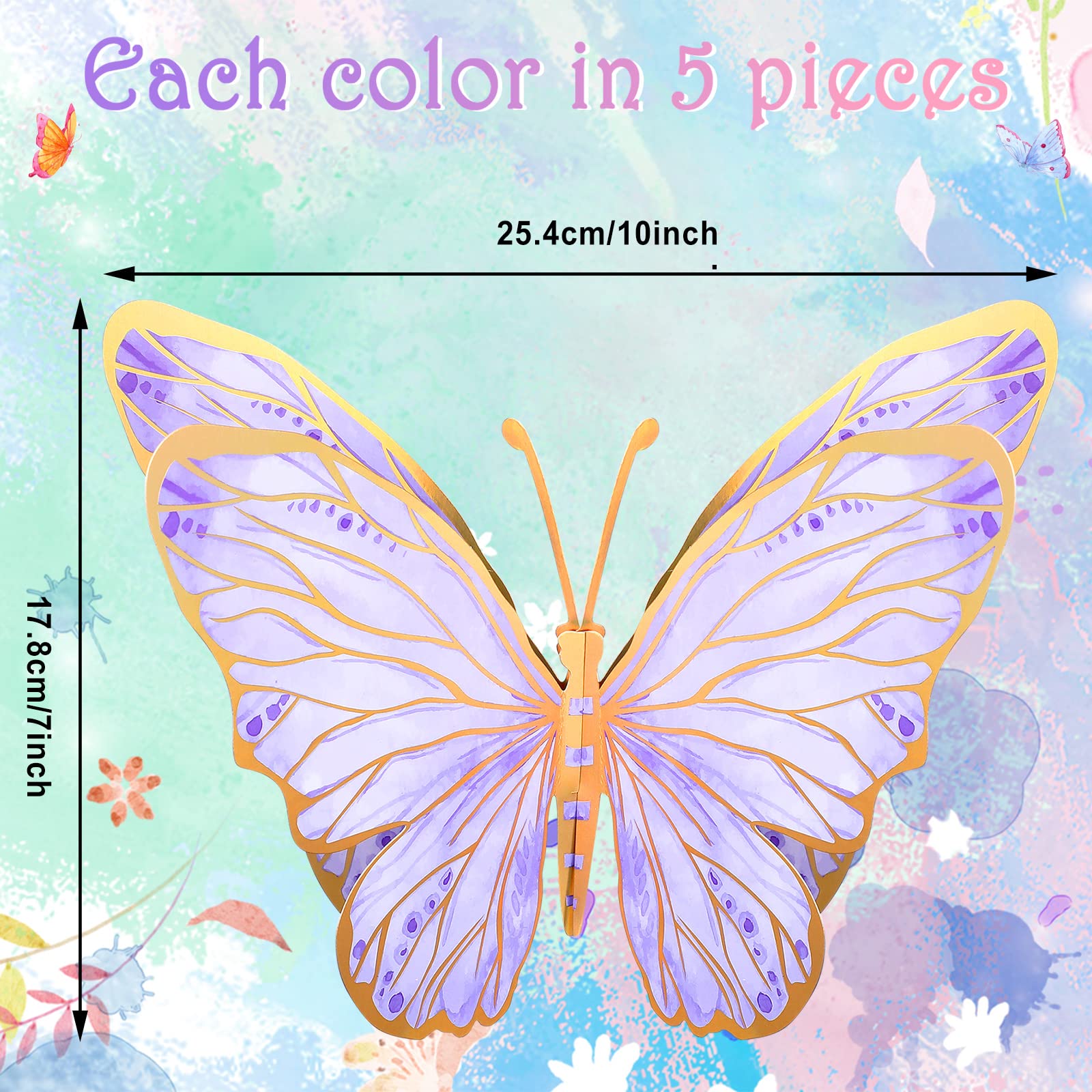 PerKoop 10 Pcs Large Butterfly Centerpieces for Tables Butterfly Party