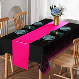 8Pack Disposable Plastic Party Tablecloths and Satin Table Runner Set