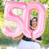 KatchOn, Huge 40 Inch Light Pink 0 Balloon - Pink Balloons | Zero