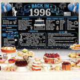 30th Birthday Decorations for Men 20PCS Black Blue Back in 1996