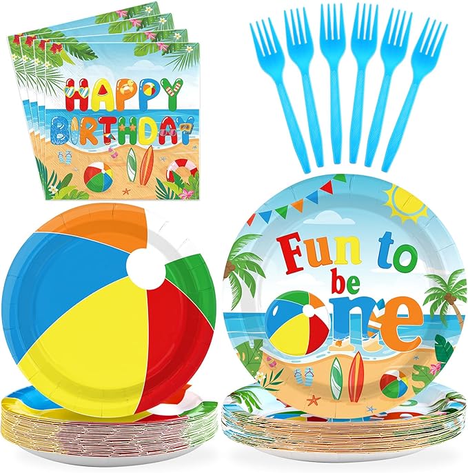 96Pcs Beach Ball Party Supplies Summer Beach Ball 1st Birthday