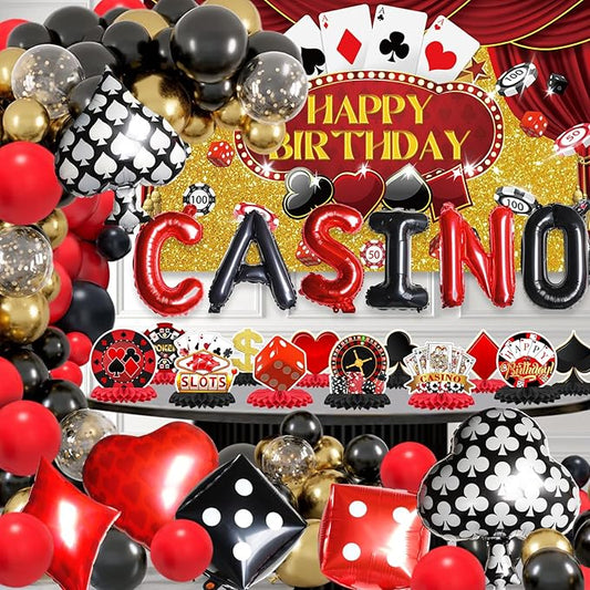 173 Pcs Casino Theme Party Decorations Birthday Party Favor Poker