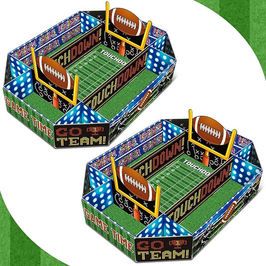 2 Pcs Football Food Serving Tray Football Party Supplies Kits Large