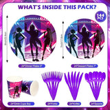 144 Pcs Kpop Birthday Decorations Kpop Party Plates Cups Knives Forks