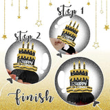 Black and Gold Birthday Decorations – 12Pcs Honeycomb Table