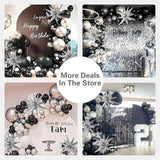 137Pcs Black and Silver Balloons Garland Arch Kit with Stars - 5 10