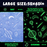 inhand Blue Glow in The Dark Blanket Space Toys Birthday Gifts for