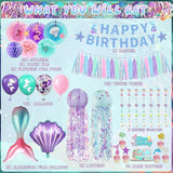 Mermaid Birthday Party Decorations Theme Supplies Include Banner