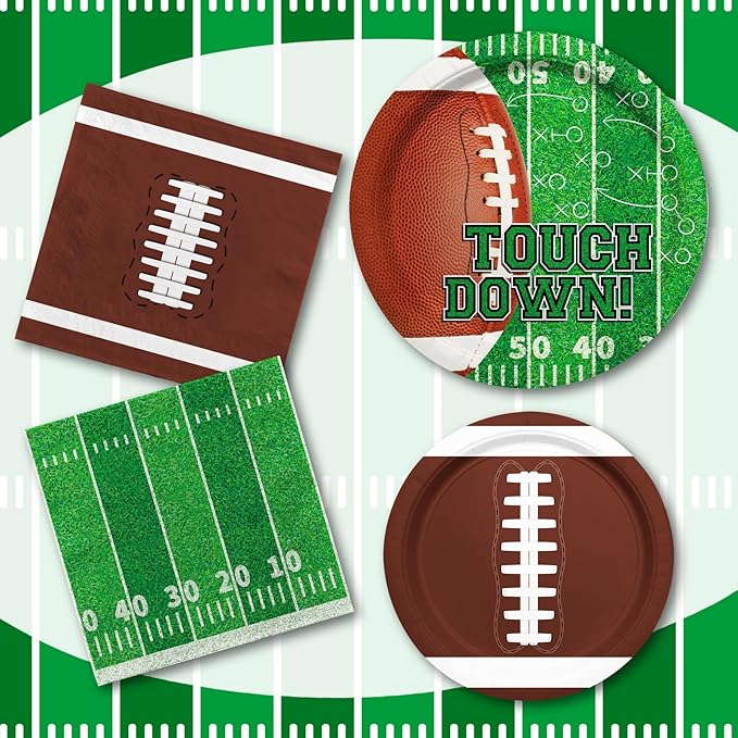 Football Party Supplies Kit Serve 50 Includes Touchdown Dinner