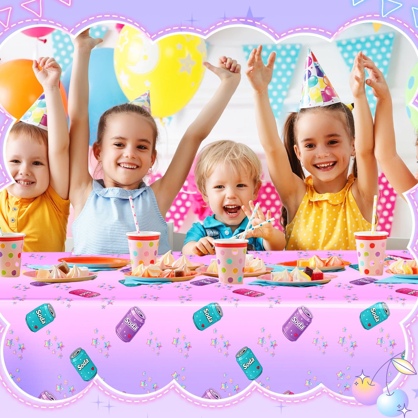 Gilprop 4 Pcs Kpop Themed Soda Bottle Birthday Party Decorations
