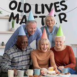 Pre Strung Old Lives Matter Banner 9.84 ft Funny Birthday Glitter
