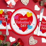 Valentine's Day Party Supplies Set for 50 Elegant Disposable Paper