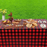 Kesfey 3 Packs Buffalo Check Plaid Table Cloth 54 x 108 Inches Red