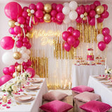 LovesTown 150 PCS Hot Pink Balloons Different Size of 18 12 10 5 Inch
