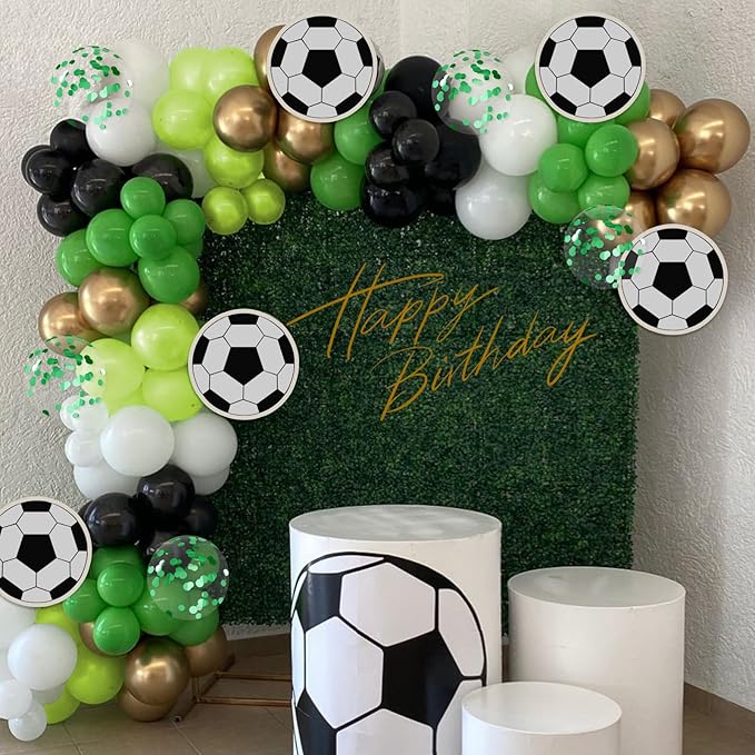 60pcs 12inch Green and Black Balloons, Black White Lime Green