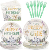 96Pcs Dragon 1st Birthday Party Decorations A Little Dragon is