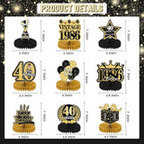 40th Birthday Party Decorations - 9Pcs 40th Birthday Honeycomb