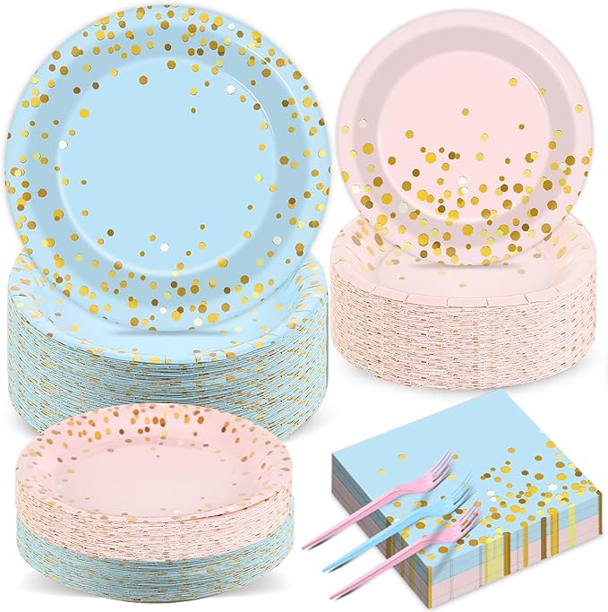 50 Guests Gender Reveal Party Supplies Baby Shower Party Tableware