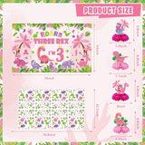 Pink Dinosaur Birthday Decorations for 3 Year Old Girls 134 Pcs