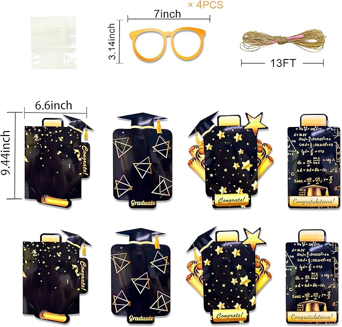 pinkblume Graduation Party Decorations Black and Gold Grad Photo