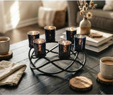 Halloween Candle Holder Centerpiece Decoration Black Metal Iron 6