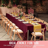Breling 8 Pack Burgundy and Gold Disposable Plastic Tablecloths and