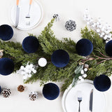 Velvet Ornaments for Christmas Tree Decorations - Navy Blue Xmas Ball