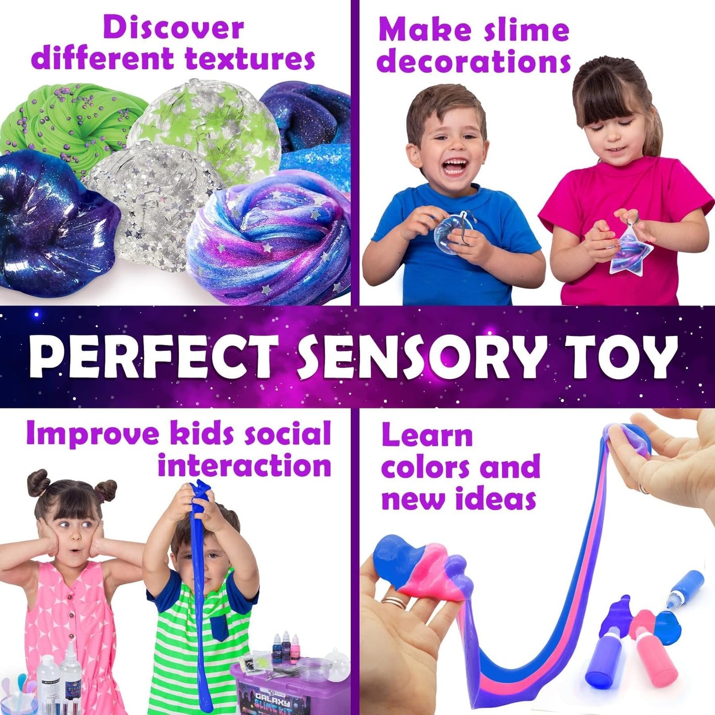 Original Stationery Galaxy Slime Kit for Kids Ages 8–12, DIY Space