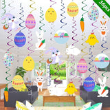 Easter Hanging Swirl Decorations Pack of 36 Easter Decorations Egg