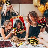 34pcs Hollywood Themed Movie Night Party Photo Booth Props Hollywood