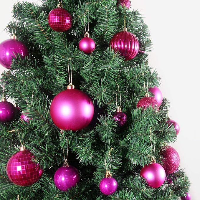 Fuchsia 4.0" X Large Christmas Balls - Christmas Tree Decoration