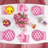 100 Pcs Preppy Party Plates Napkins Forks Supplies Set Disposable
