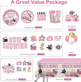 213 PCS Pink Movie Night Decorations Movie Theme Party Supplies