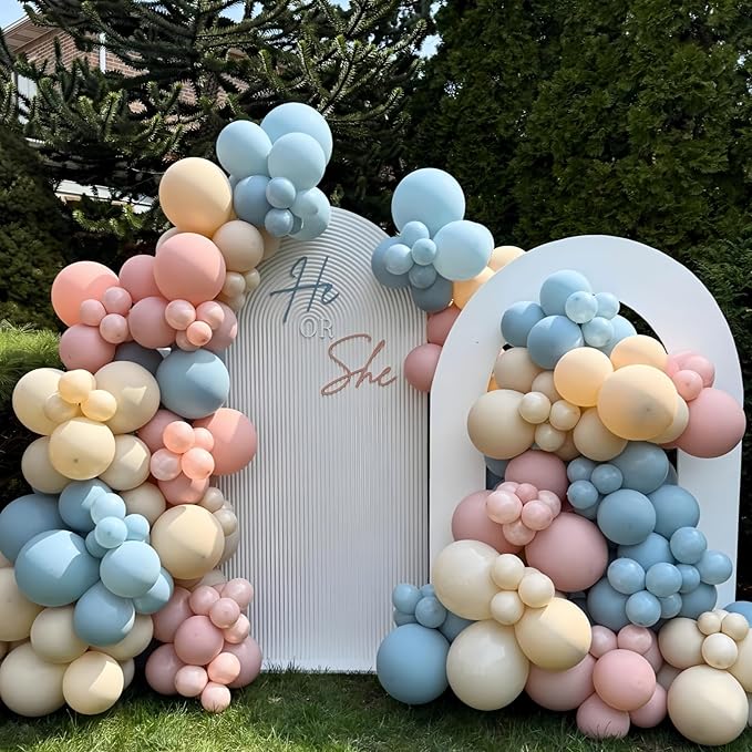 Pink and Blue Balloons Gender Reveal Boy or Girl 12inch Pastel Light