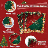 96PCS Christmas Party Supplies Paper Plates & Napkins in Red & Green