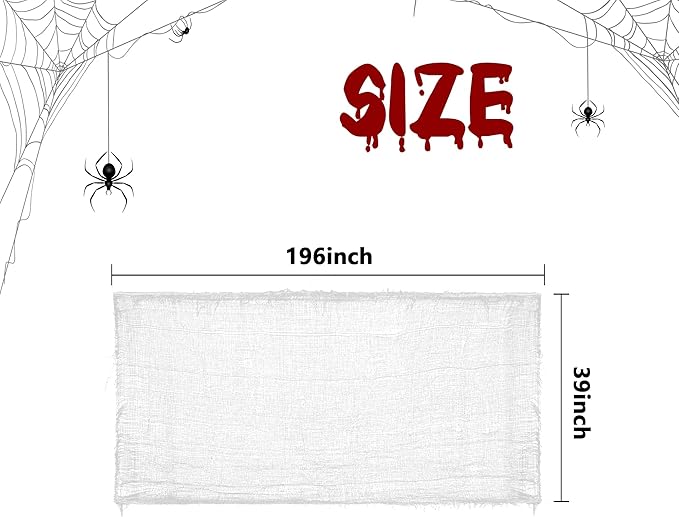 196 x 39 Inch Halloween Creepy Cloth Large White Scary Spooky Cheese
