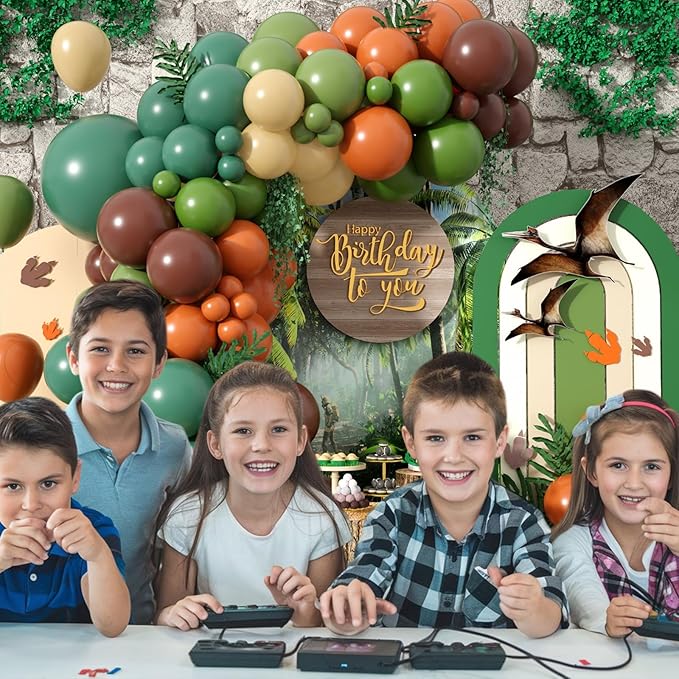 Dinosaur Balloon Arch 120 Pcs Dino Balloon Arch Garland Kit Olive