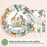 96 Pcs Jungle Safari Baby Shower Decorations Disposable A Little