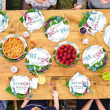 Grencian 96Pcs Golf Gender Reveal Party Supplies He She Theme Plates