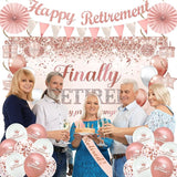 Rose Gold Retirement Decorations for Women 30pcs Retirement Party