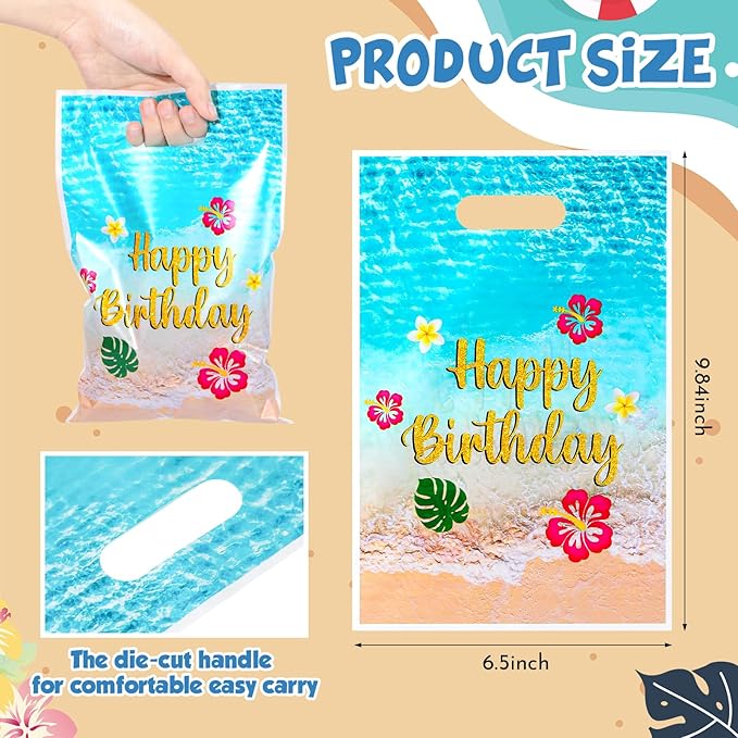 Eccliy 30 Pcs Cartoon Blue Birthday Party Gift Bags Candy Goody Bags