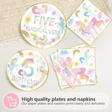 96 Pcs Magical Pastel Unicorn 5th Birthday Party Supplies Five is a
