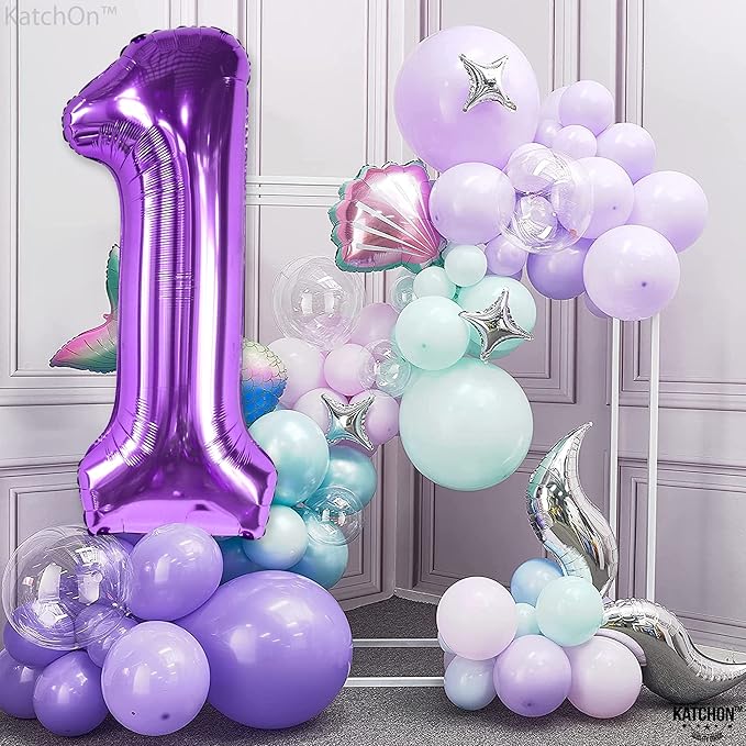 KatchOn, Purple 1 Balloon Number for First Birthday - 40 Inch |